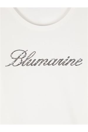 white cotton tshirt MISS BLUMARINE KIDS | IF4139J0088N9969